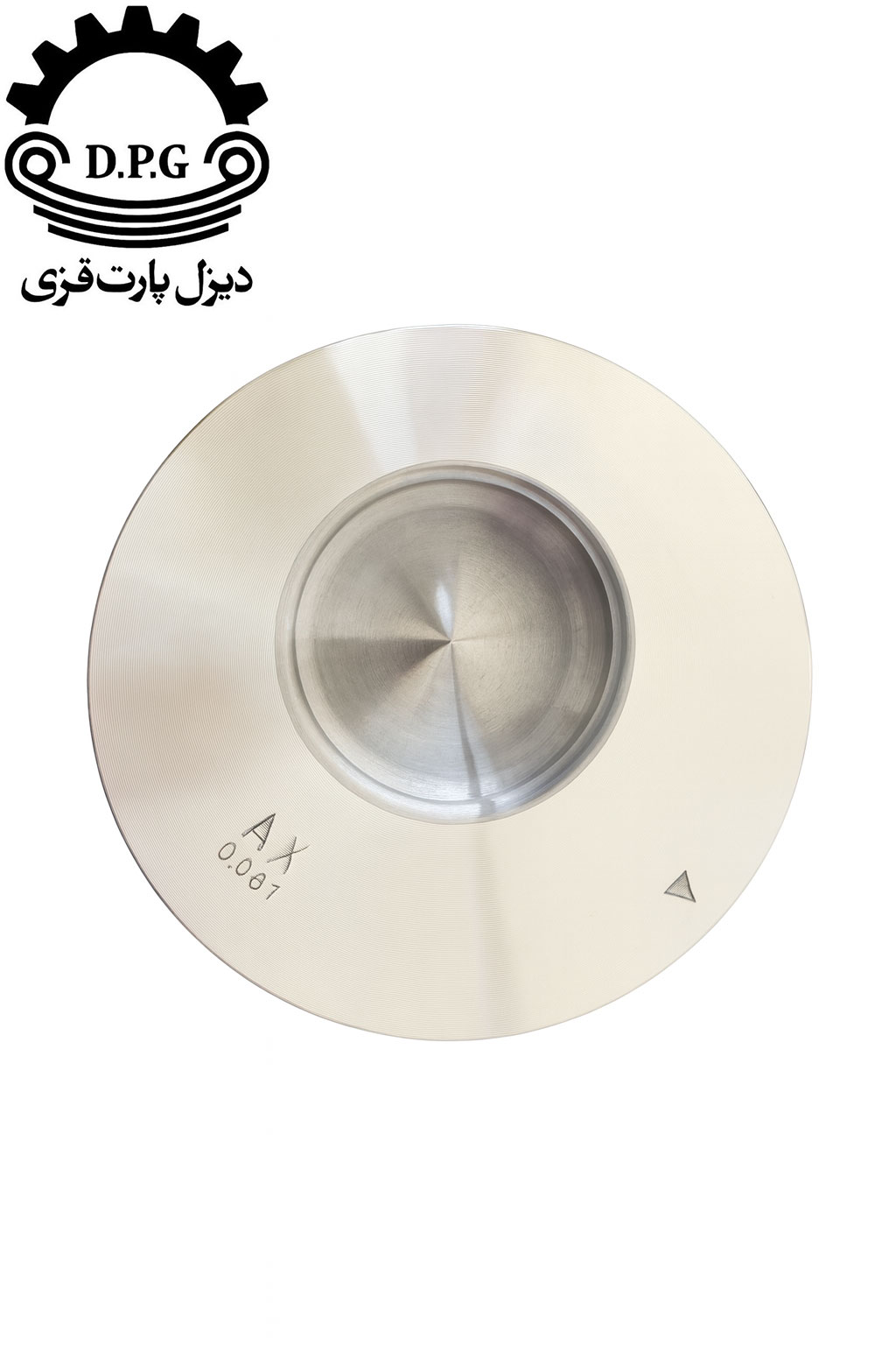 نمای سطح بالای پیستون ایسوزو ۶ تن با تراش دقیق و علامت‌گذاری کارخانه